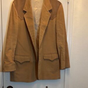 PIONEER WEAR Tan Corduroy and Leather Jacket